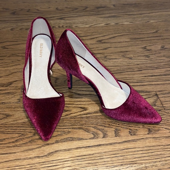 Red Velvet Pointed Heels From Old Navy 